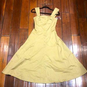 STAUD Staud summer dress khaki sidezip fauxbutton